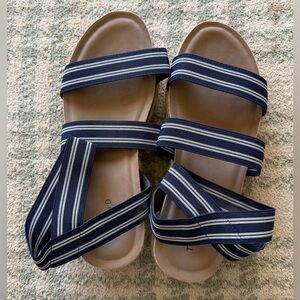 torrid Navy Stripe Elastic Strap Sandals
